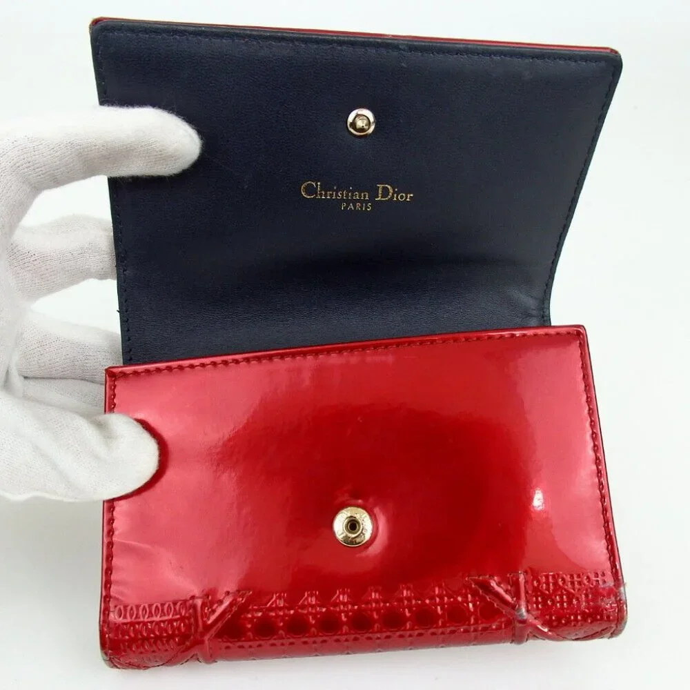 Authentic Christian Dior 26-MA-1107 Diorama Tri-fold wallet leather[Used]